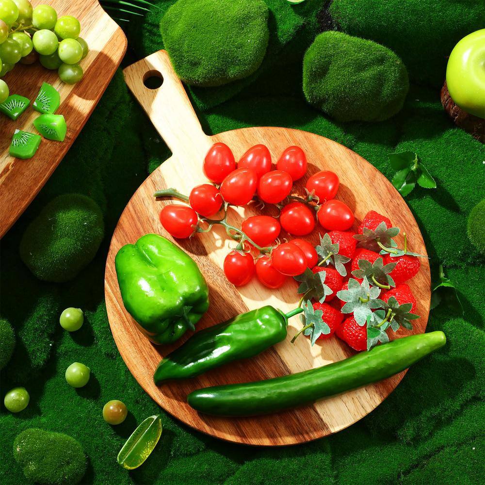 4-Piece Set Thick Acacia Wood Cutting Boards with Handles Large Charcuterie Boards, Butcher Block Serving Tray - Hercitys