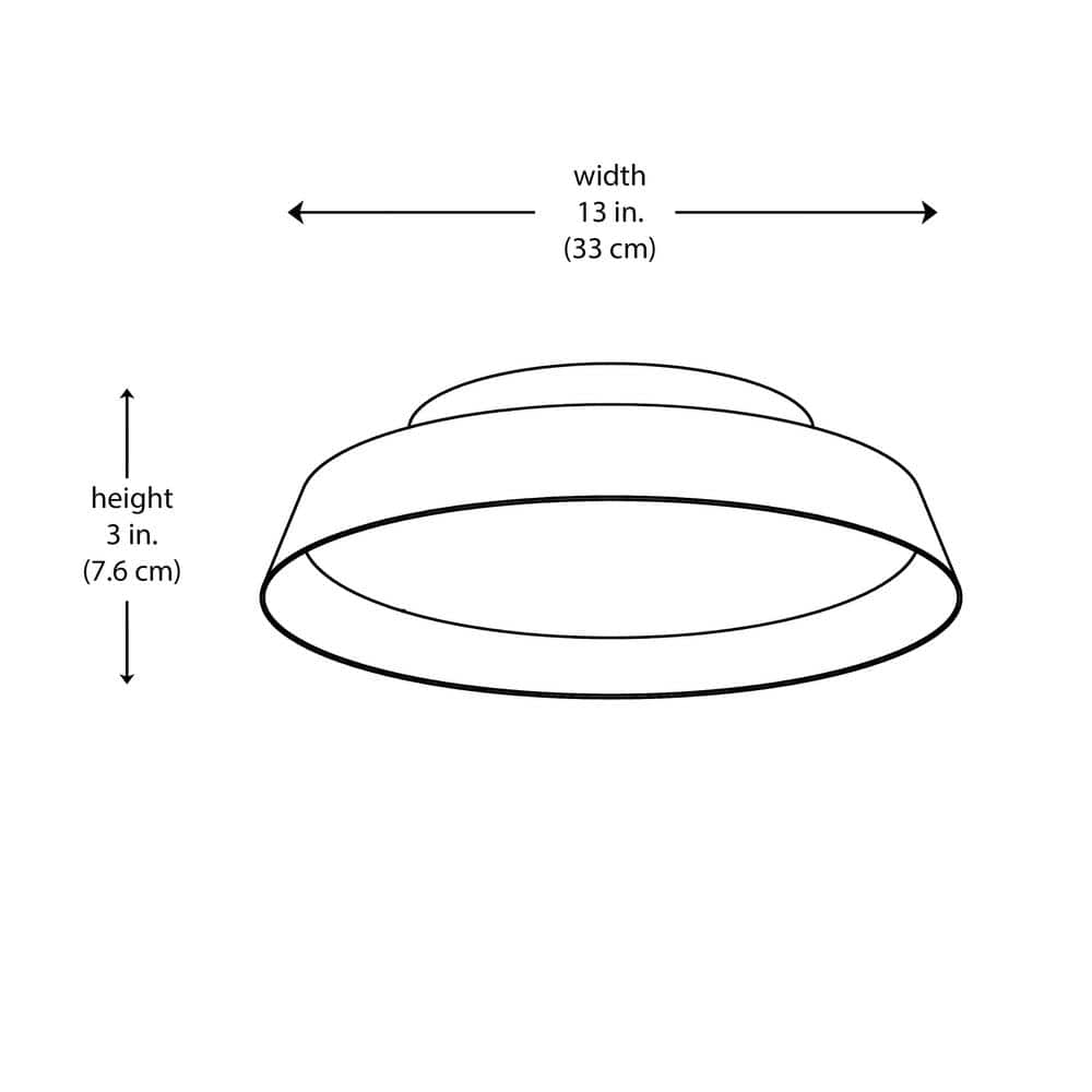 13 in. Black and Gold Integrated LED Flush Mount Ceiling Light with Frosted Glass - Hercitys