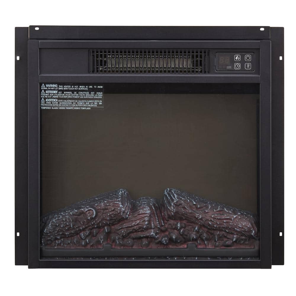 1400W Slim Electric Fireplace Infrared Space Heater, Warm-Air Heating Design with Remote Control and 3D Flames in Black - Hercitys