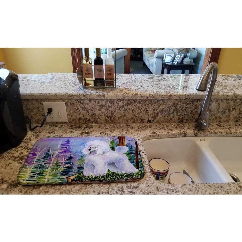 14 in. x 21 in. Multicolor Poodle Dish Drying Mat - Hercitys