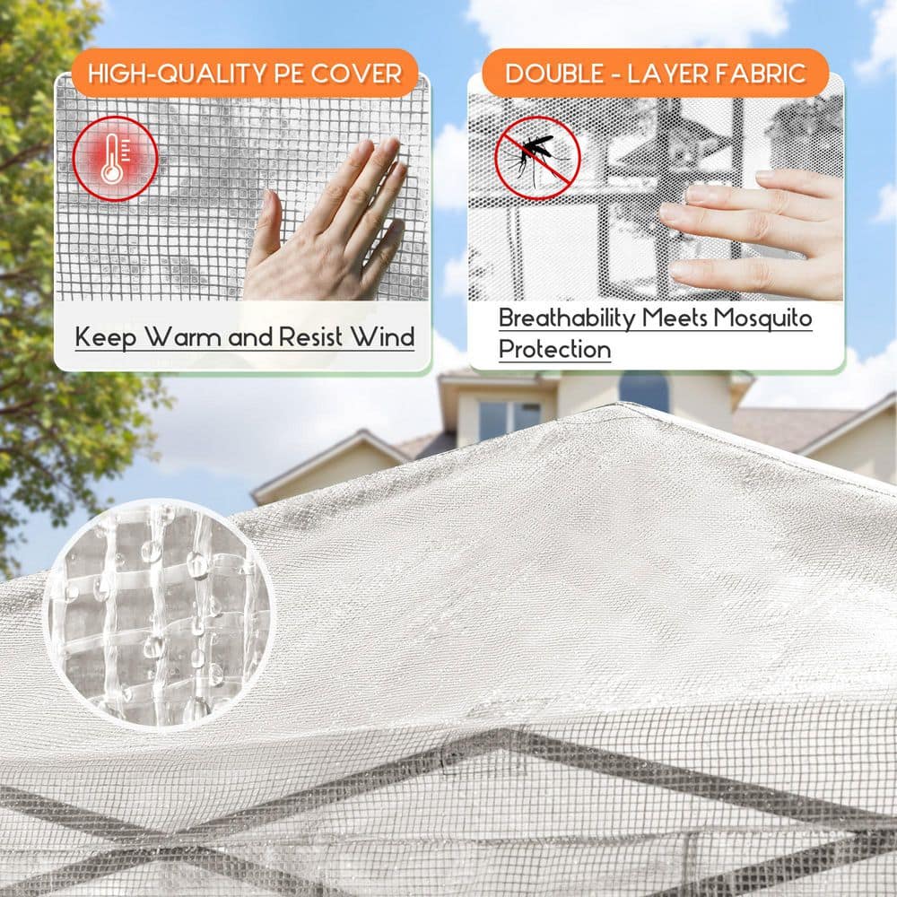 4 ft. W x 6 ft. D Collapsible Metal Walk-In Greenhouse, White - Hercitys