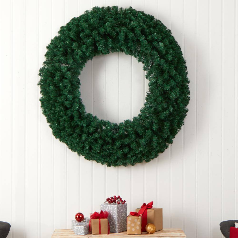 48 in. Prelit LED Artificial Christmas Wreath with 714 Bendable Branches and 200 Warm White LED Lights - Hercitys