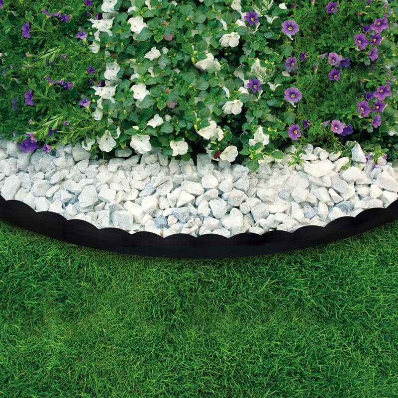 20 ft. x 2.25 in. Black Scalloped Polyethylene No-Dig Edging - Hercitys