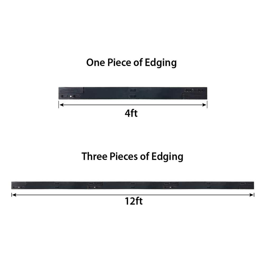 4 ft. L Black Metal Landscape Edging with 4 Stakes - Hercitys