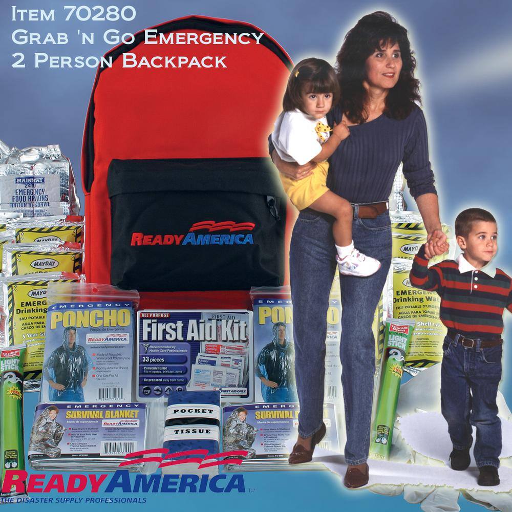 2-Person 3-Day Emergency Kit with Backpack - Hercitys