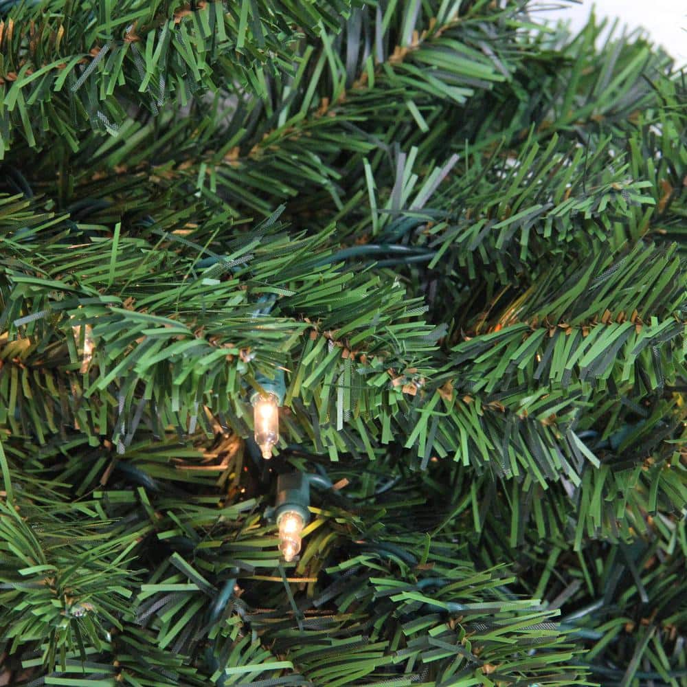 42 in. Pre-Lit Canadian Pine Artificial Christmas Teardrop Swag with Clear Lights - Hercitys