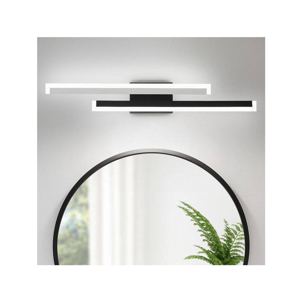 33.46 in. 1-Light Black White Semi-Flush Mount Ceiling Light LED Vanity Lighting with No Dimmer Switch (No Bulbs) - Hercitys