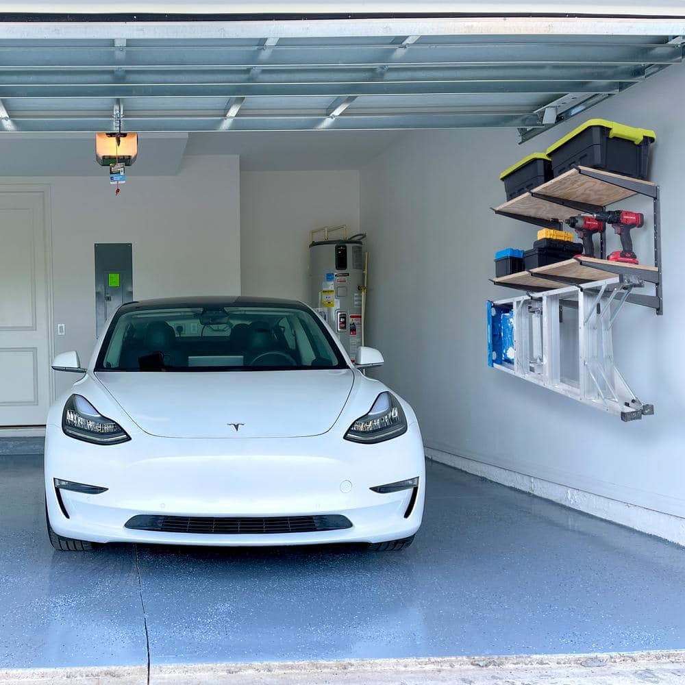 16 in. x 21 in. Heavy-Duty Wall Rack, Adjustable 3-Tier Wide Lumber Rack Holds 720 lbs. Steel Garage Wall Shelf Brackets - Hercitys