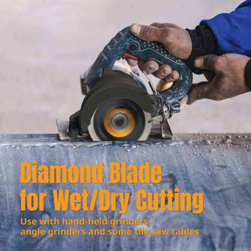 4-1/2 in. Turbo Mesh Rim Diamond Blade for Angle Grinder, for Cutting Tile, Granite, Marble and Thin Masonry (2-Pack) - Hercitys