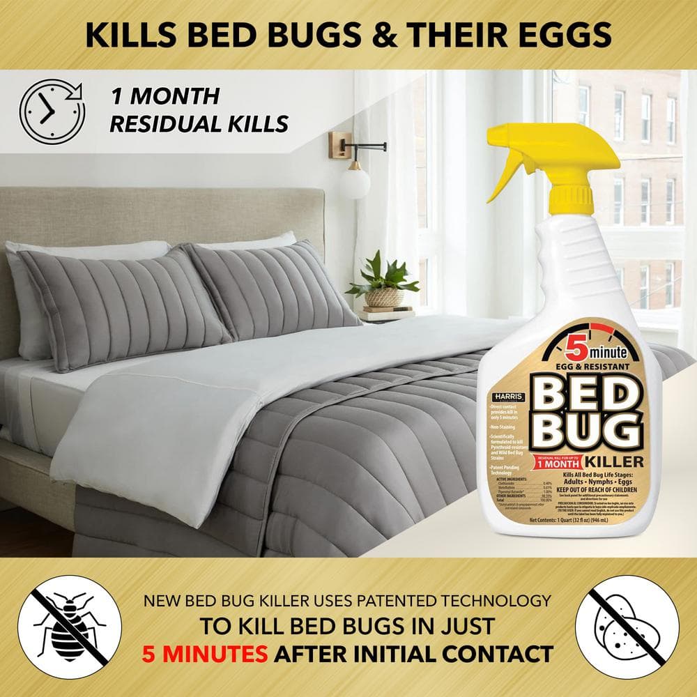 32 oz. 5-Minute Bed Bug Insect Killer and 8 oz. Diatomaceous Earth Bed Bug Killer - Hercitys