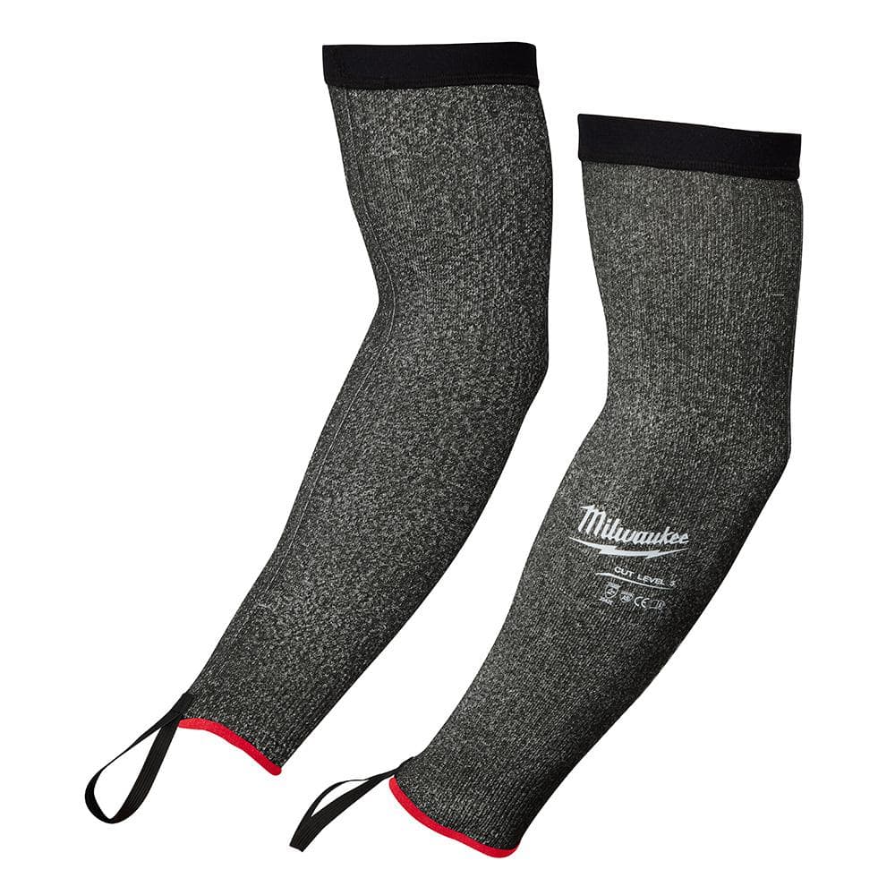 18 in. Black 4-Way Stretch Cut 5 Resistant Protective Arm Sleeves - Hercitys