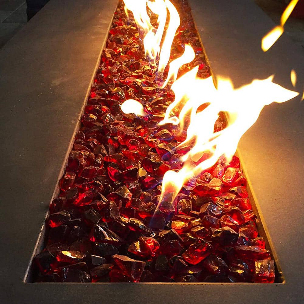1/4 in. 10 lb. Red Landscape Fire Glass - Hercitys