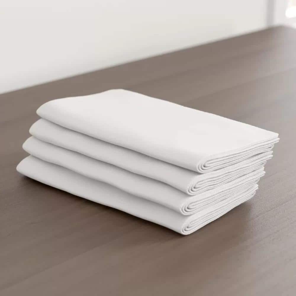 18 in. x 18 in. White Polyester Poplin Napkin (10-Pack) - Hercitys
