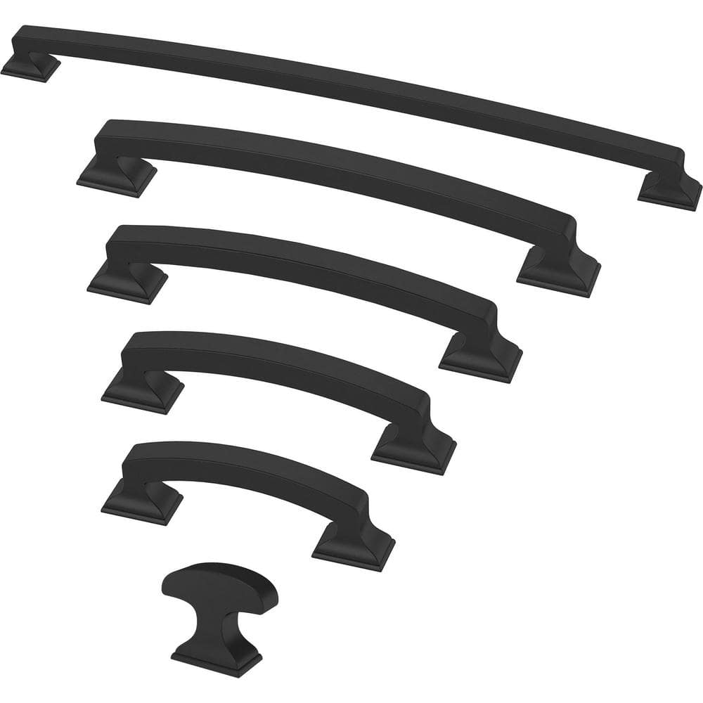 12-Pack Classic Edge 1-3/8in. (35 mm) Classic Matte Black Cabinet Knob - Hercitys