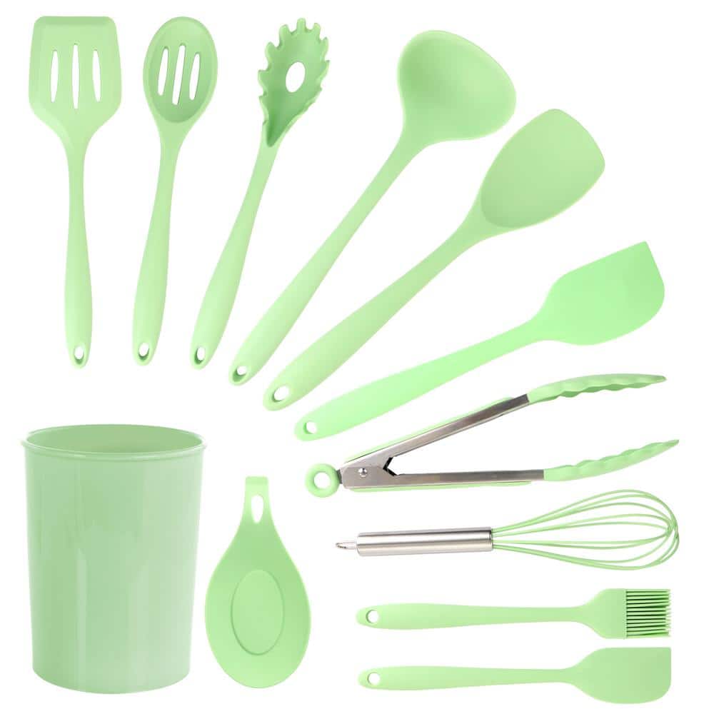 12-Piece Mint Green Utensil Set - Hercitys