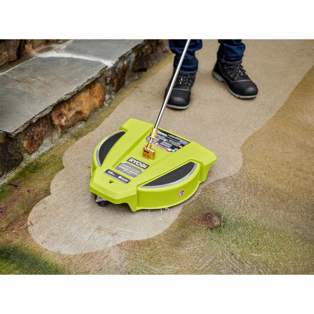 15 in. 3400 PSI Gas Pressure Washer Surface Cleaner with Caster Wheels - Hercitys