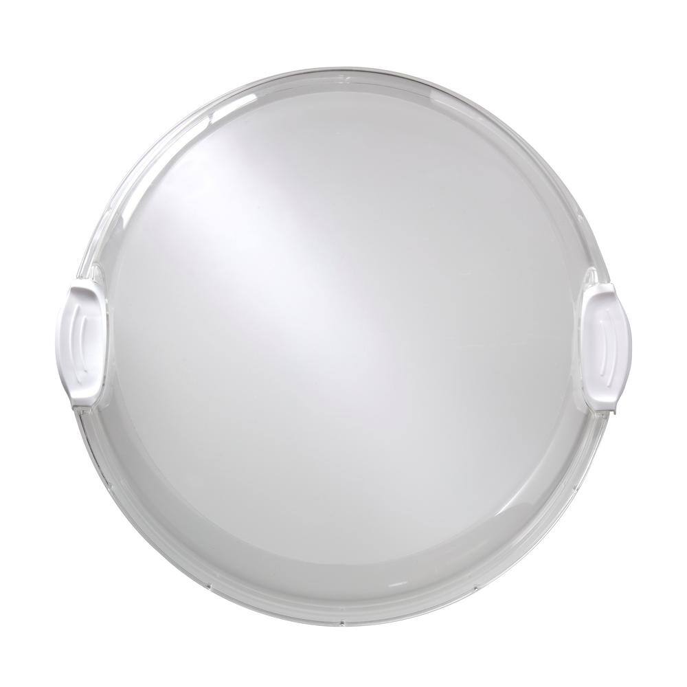 14-in Round Build-a-Board Acacia Cutting Board with Single Compartment and Clear Locking Lid, White - Hercitys