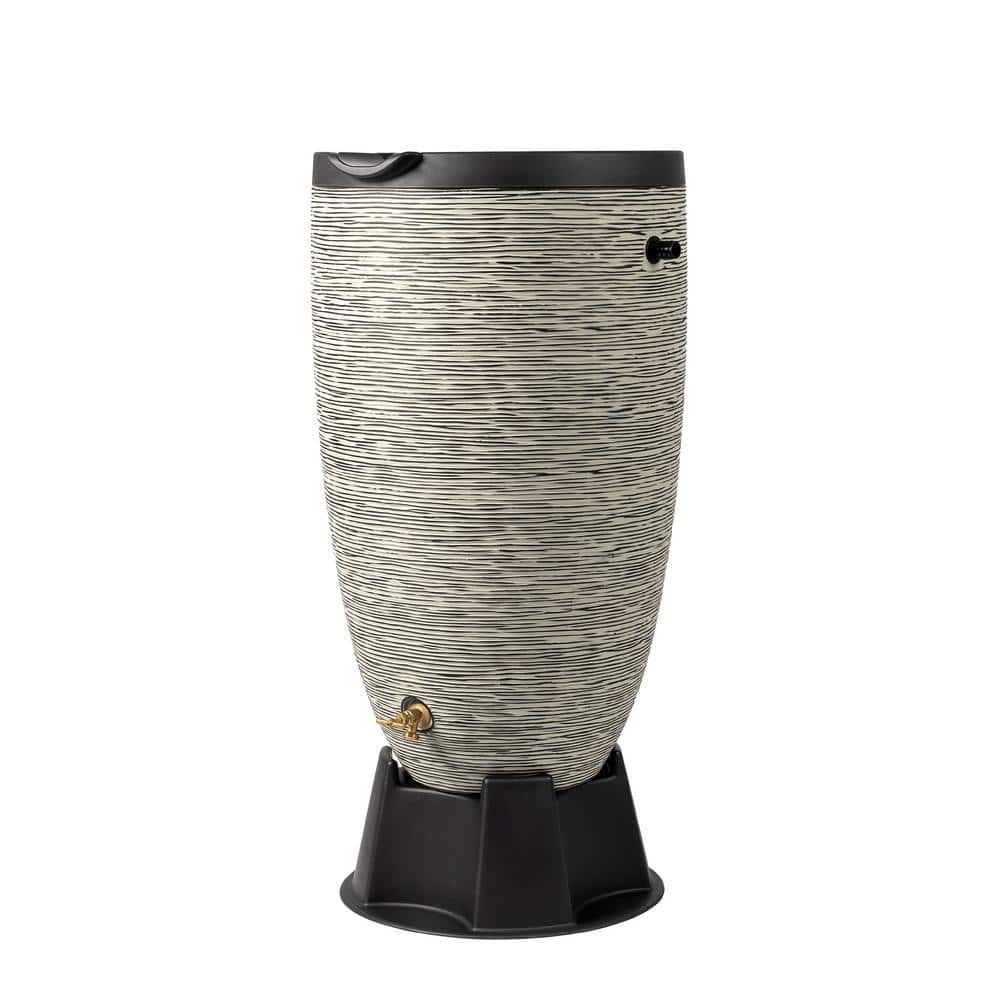 50 Gal. Newport Rain Barrel with Stand and Lid, Slate Color - Hercitys