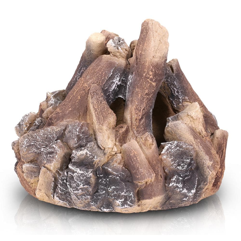 15 in. Vented Ceramic Decorative Flame Bonfire Gas Fireplace Logs for Large Firepit Fireplace - Hercitys