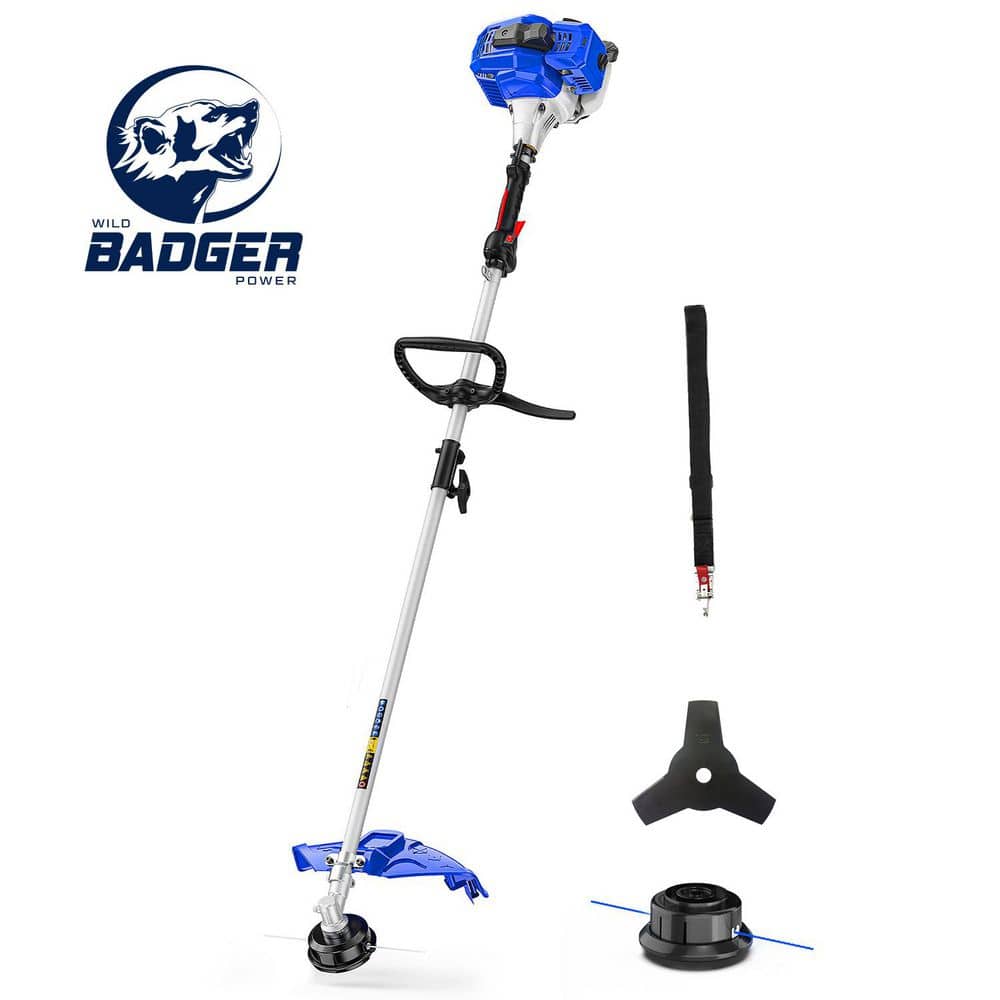 26cc Weed Wacker Gas 3 in. 1 String Trimmer/Edger 17 in. with 10 in. Brush Cutter, Rubber Handle and Shoulder Strap - Hercitys