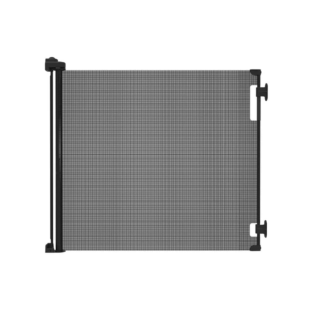 55 in. W x 33 in. H Indoor/Outdoor Retractable Baby Gate Black - Hercitys