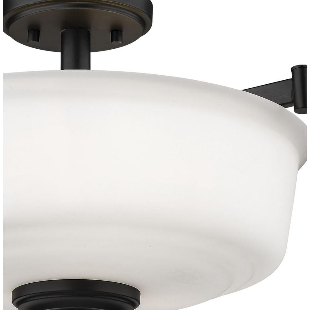 18 in. 3-Light Matte Black Semi-Flush - Hercitys