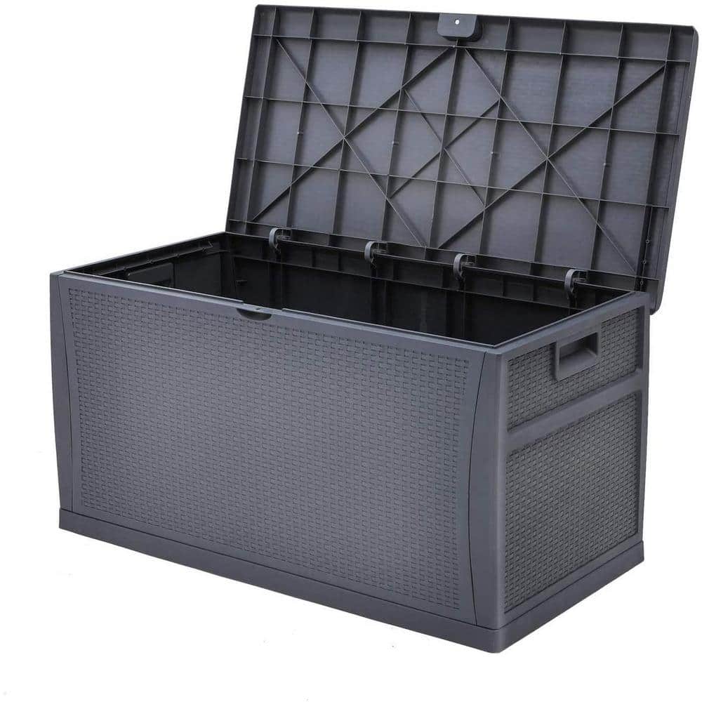 120 Gal. Grey Resin Deck Box - Hercitys