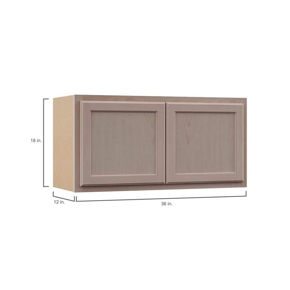 36 in. W x 12 in. D x 18 in. H Assembled Wall Bridge Kitchen Cabinet in Unfinished with Recessed Panel - Hercitys