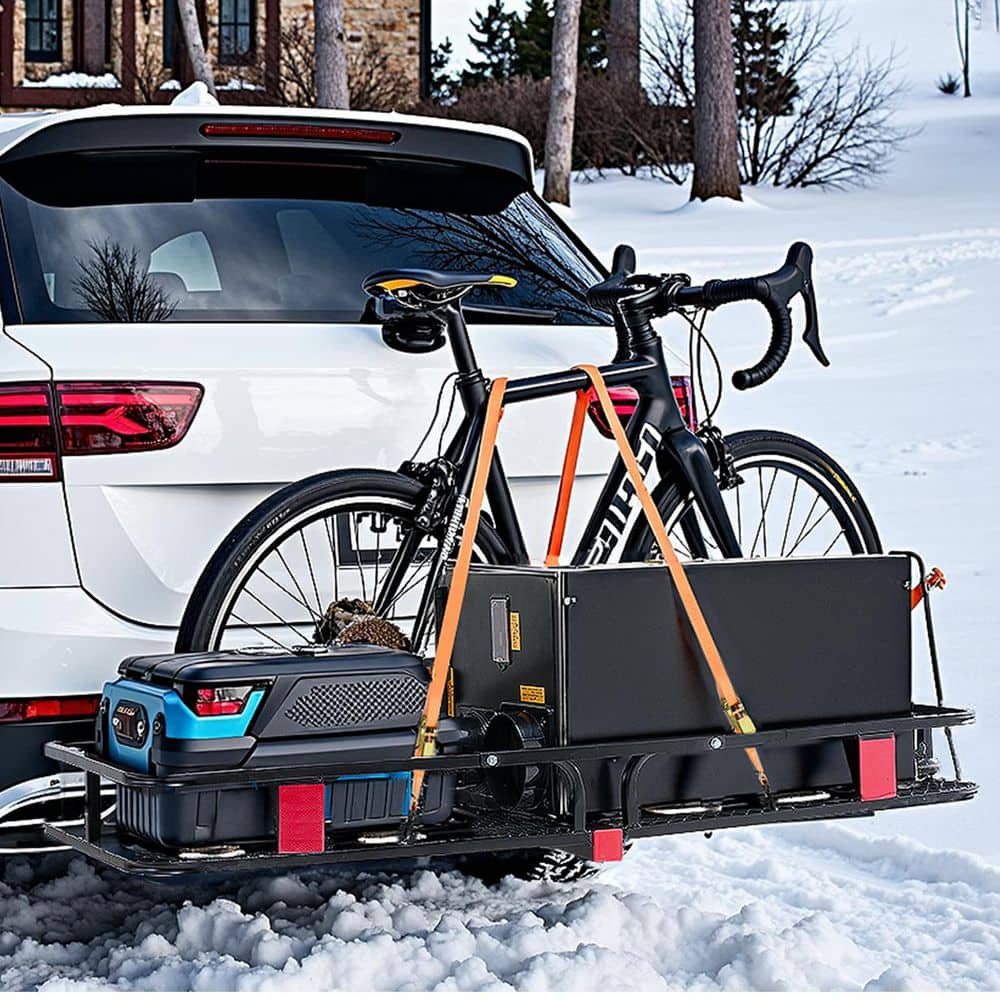 53 in. x 19 in. x 5 in. Hitch Cargo Carrier 500 lbs. Capacity Hitch Cargo Carrier with Hitch Stabilizer , Ratchet Straps - Hercitys