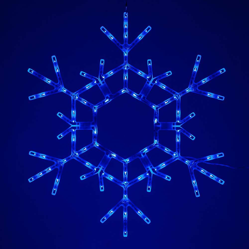 36 in. 105-Light LED Blue Folding Snowflake Decoration - Hercitys