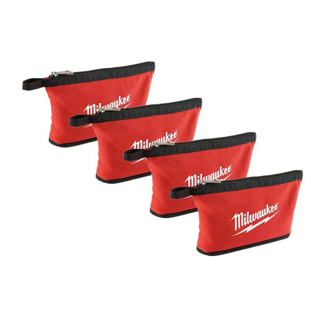 12 in. Red Zipper Tool Bag (4-Piece) - Hercitys