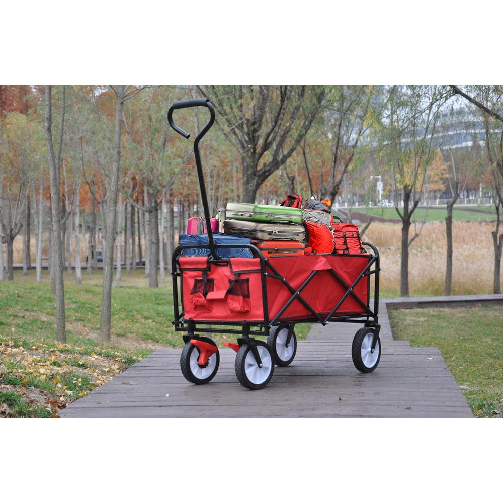 3.6 cu. ft. Metal Garden Cart, Red - Hercitys