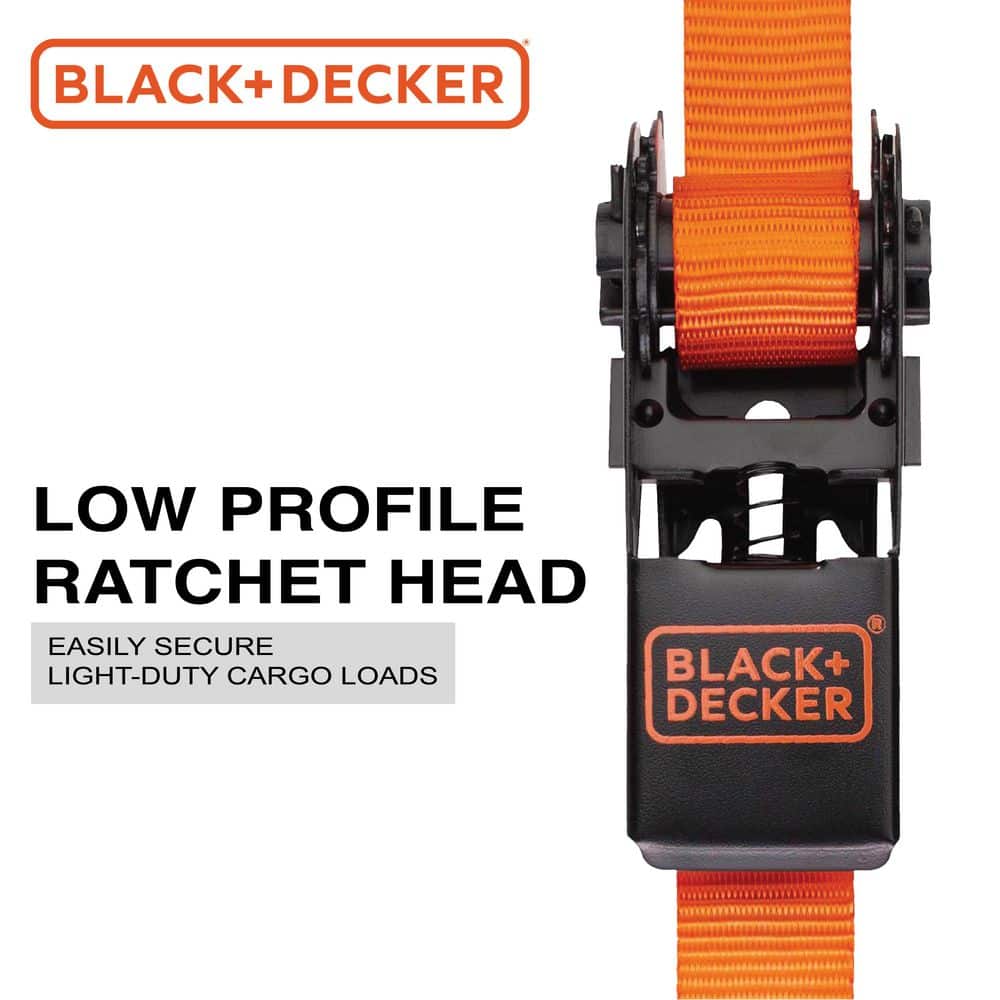 10 ft. x 1 in. Light Duty Ratchet Tie-Down Straps, 900 LB. Break Strength (4-Pack) - Hercitys