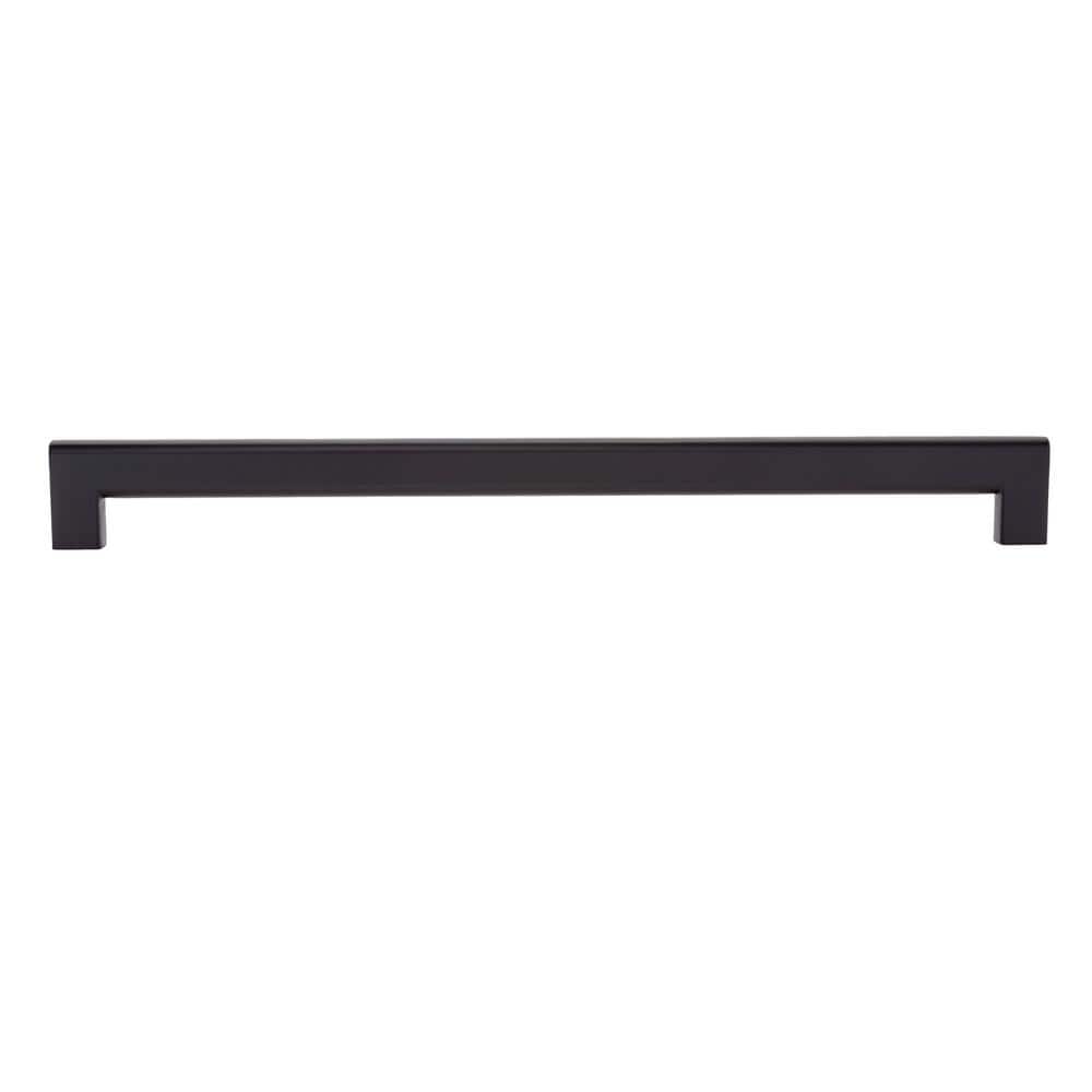 5-Pack Vail 12 in. (305 mm) Center-to-Center Modern Matte Black Bar Drawer Pull - Hercitys