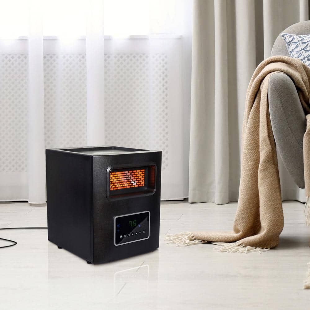 1500-Watt Electric 4-Wrapped Element Infrared Heater with USB Charging - Hercitys