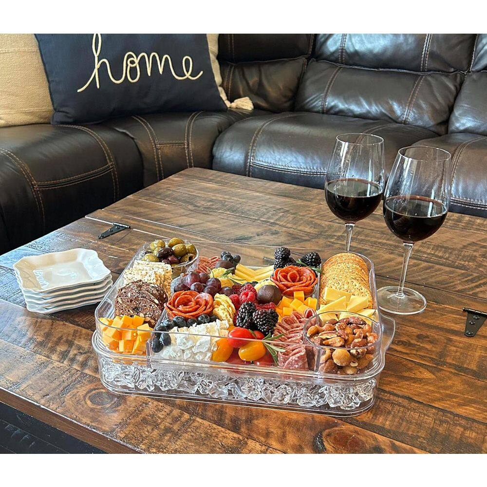11 in. W x 3 in. H x 16 in. D Ci-2 Serving Tray Charcuterie On Ice and Deviled Eggs on Ice, Plastic - Hercitys