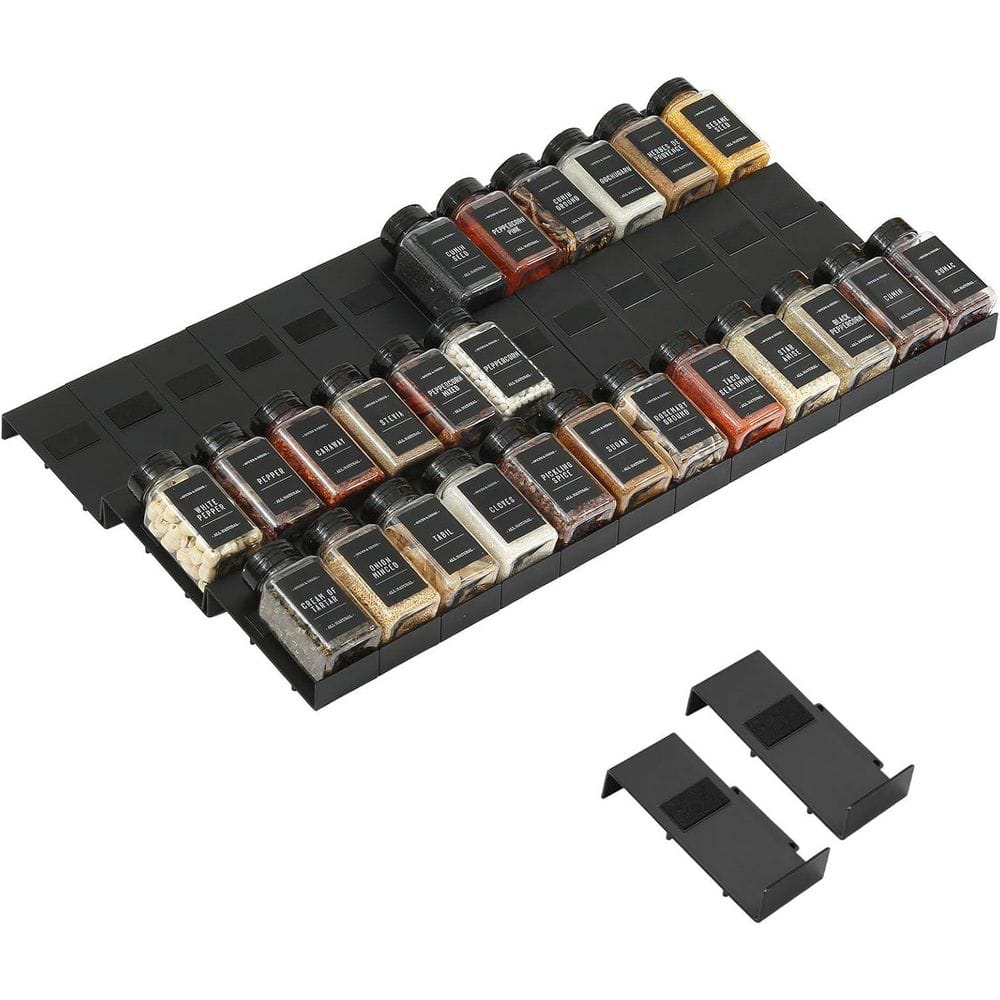 36PCS Interlocking Expandable Spice Rack Tray Insert Drawer Organizer Durable Plastic Customizable Layout - Hercitys