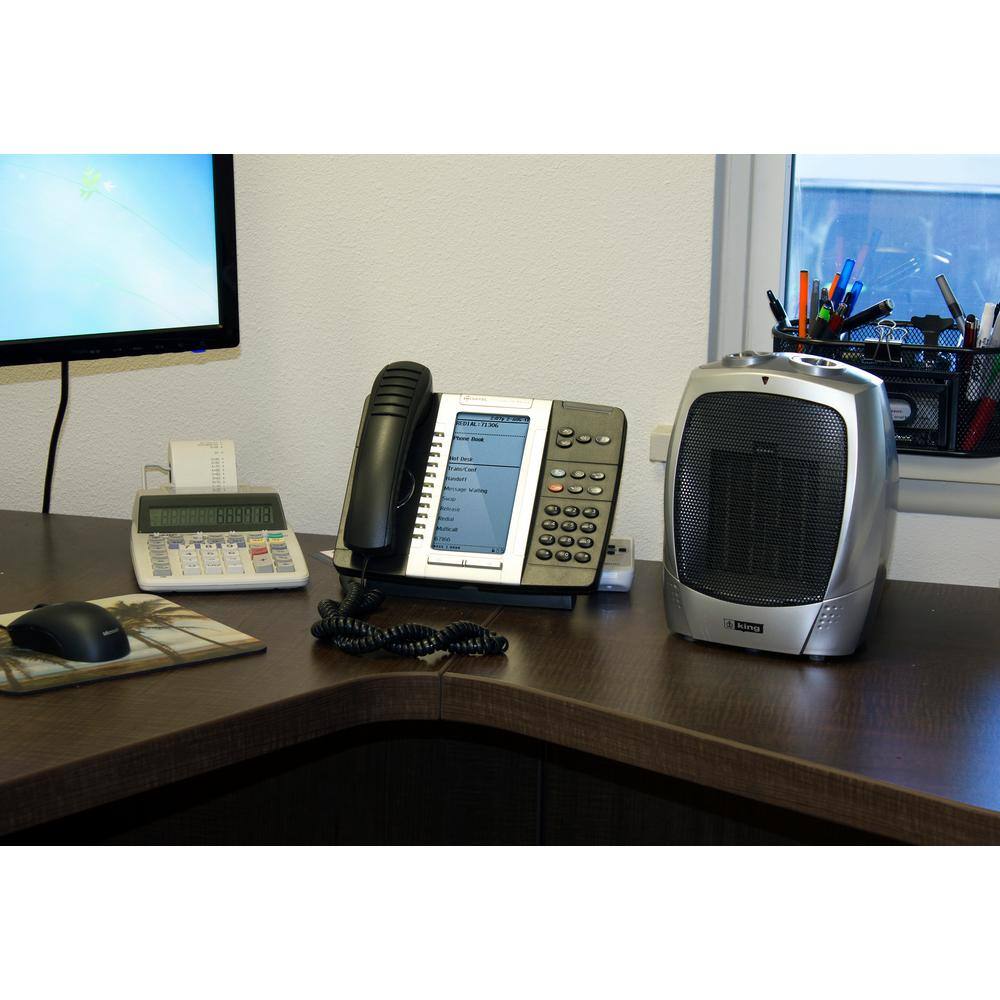 120-Volt Portable Electric Ceramic Heater in Gray - Hercitys