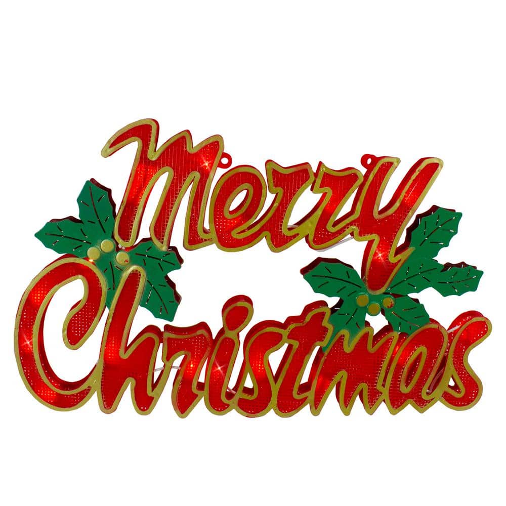 10.25 in. H Lighted Merry Christmas Window Silhouette - Hercitys