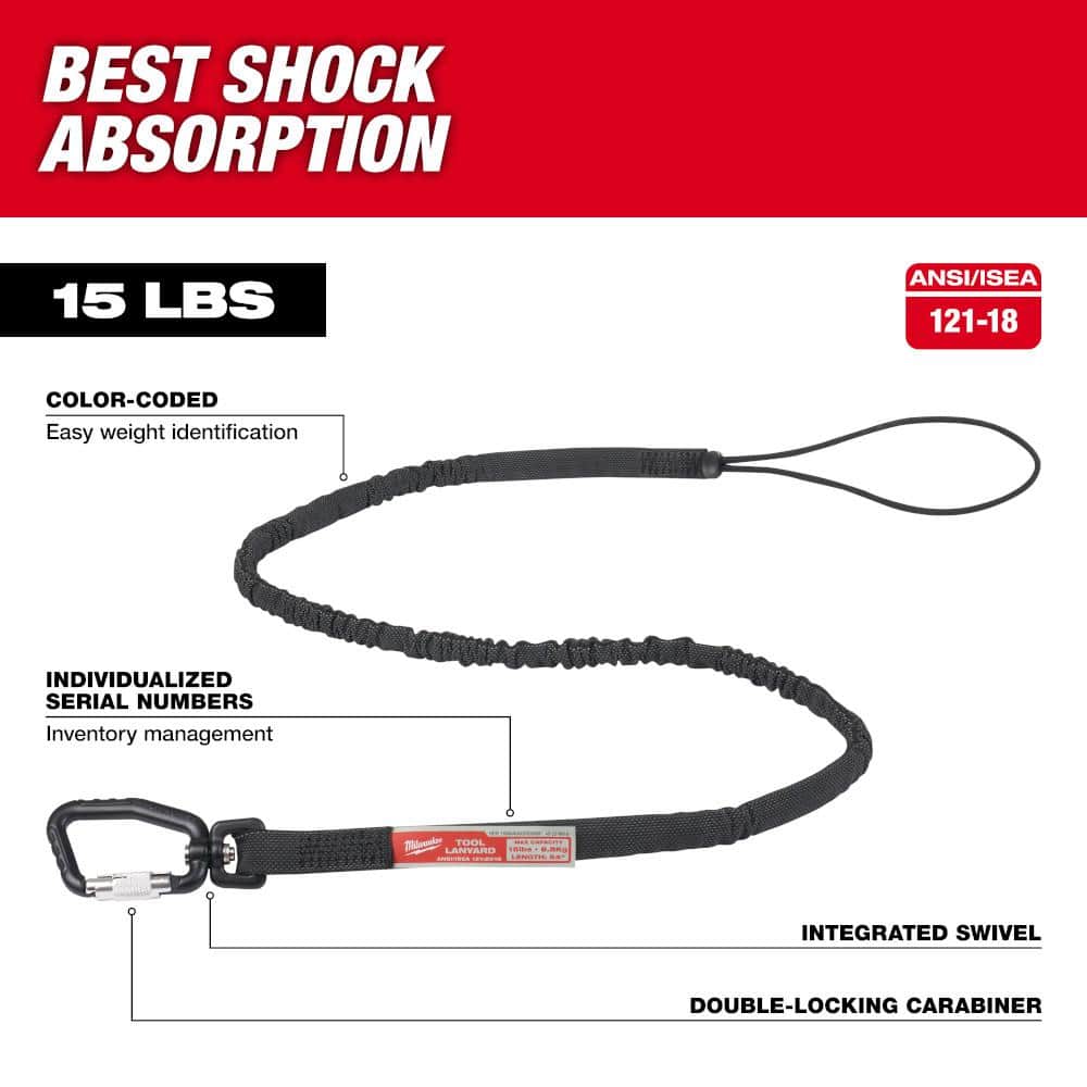 15 lbs. Extended Reach Locking Tool Lanyard - Hercitys