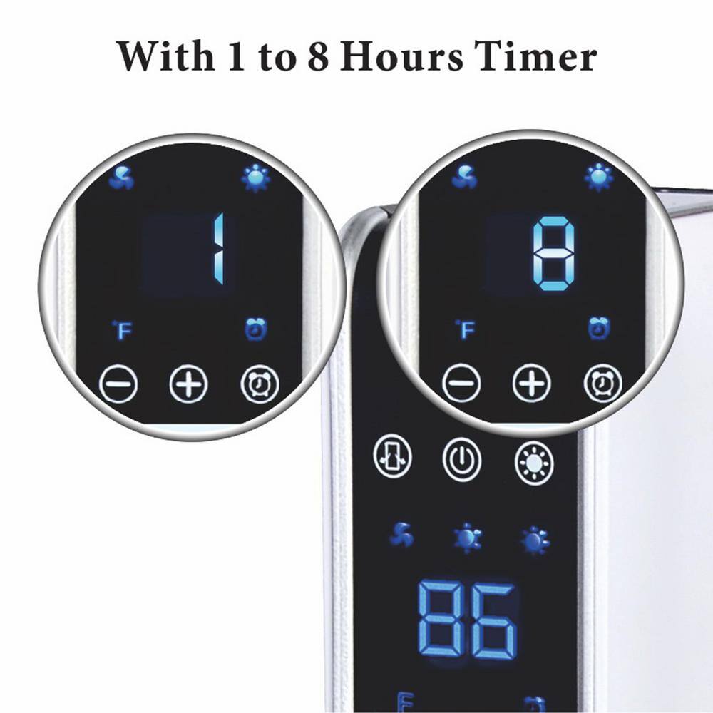 29 in. Oscillating Electric Furnace Tower Heater with Digital Temperature Readout and Remote - Hercitys