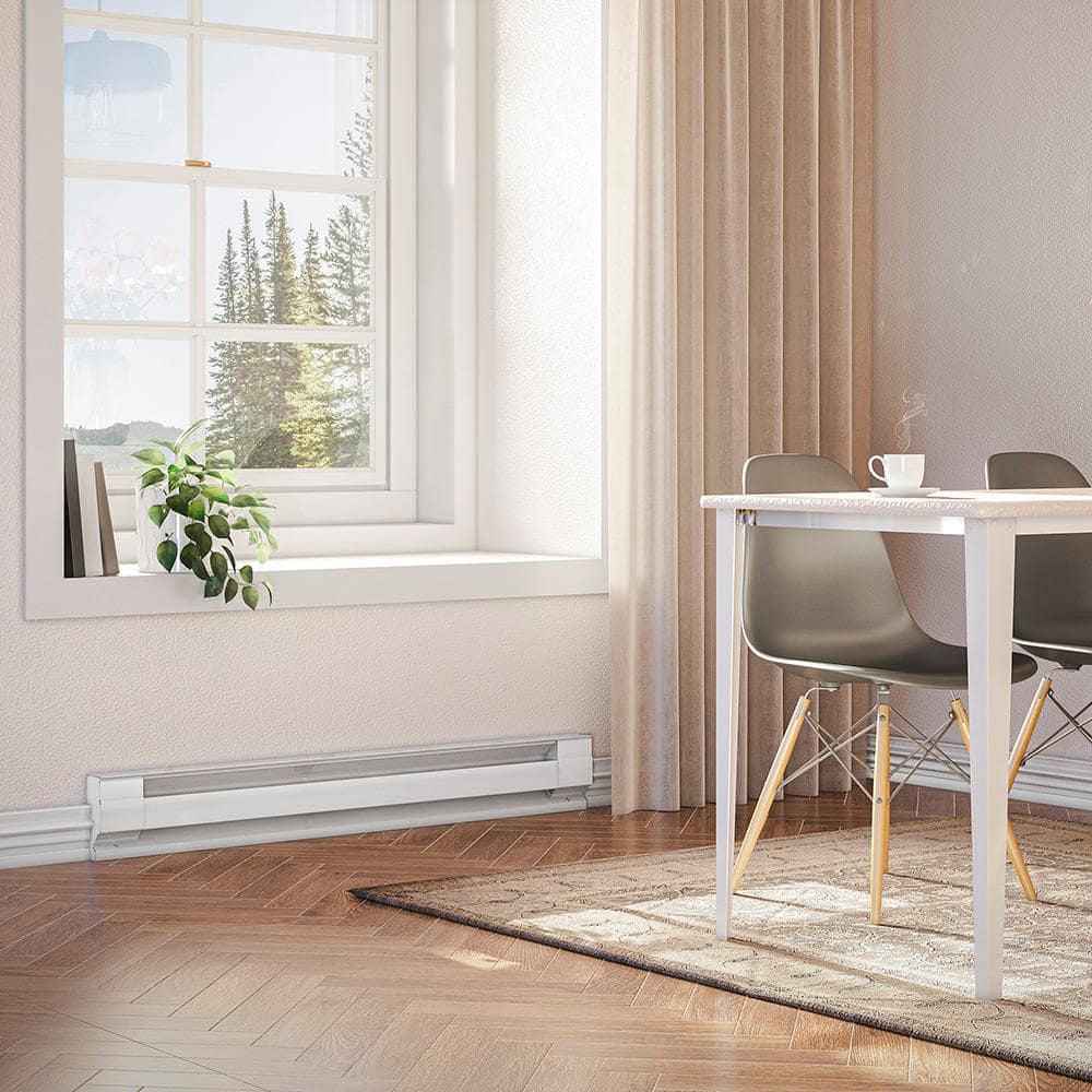 48 in. 208-volt 1,000-watt Electric Baseboard Heater in White - Hercitys