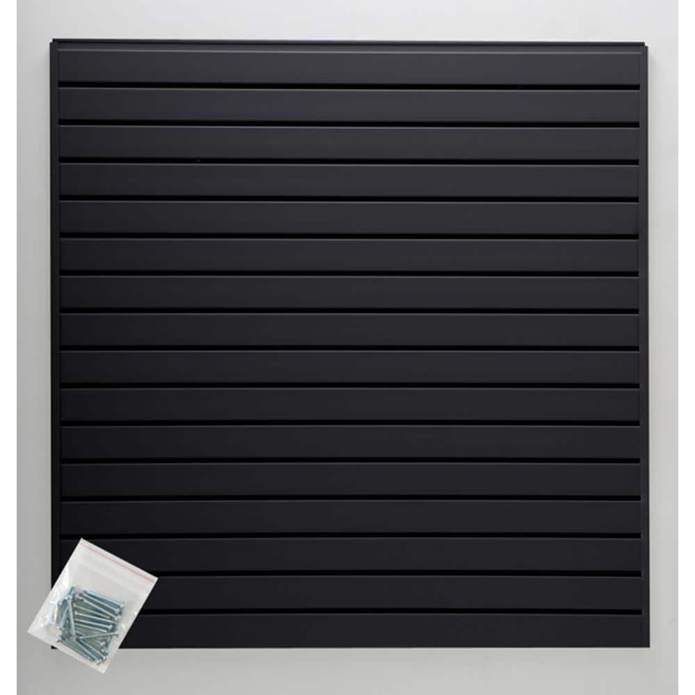 4 ft. x 4 ft. or 8 ft. x 2 ft. Black Plastic Slat Wall Kit - Hercitys
