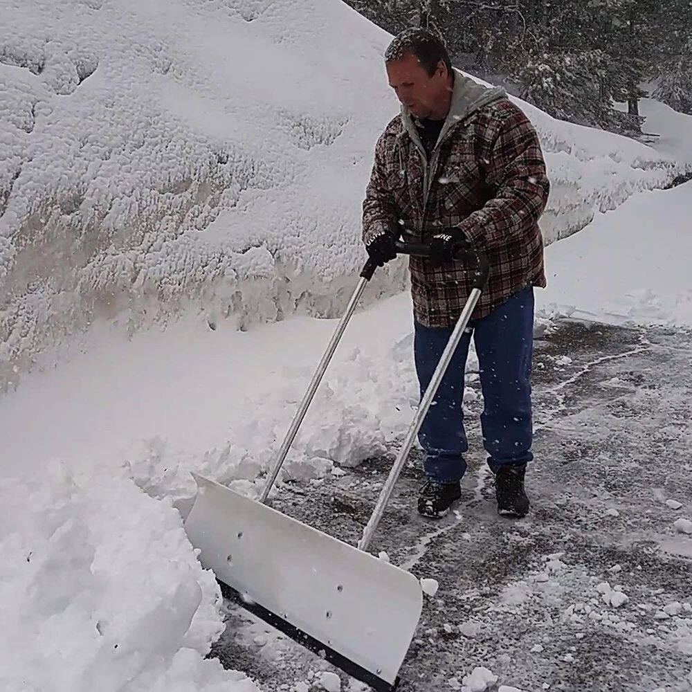 48 in. U-Shaped Metal Handle and Aluminum Blade Snow Shovel -Silver - Hercitys