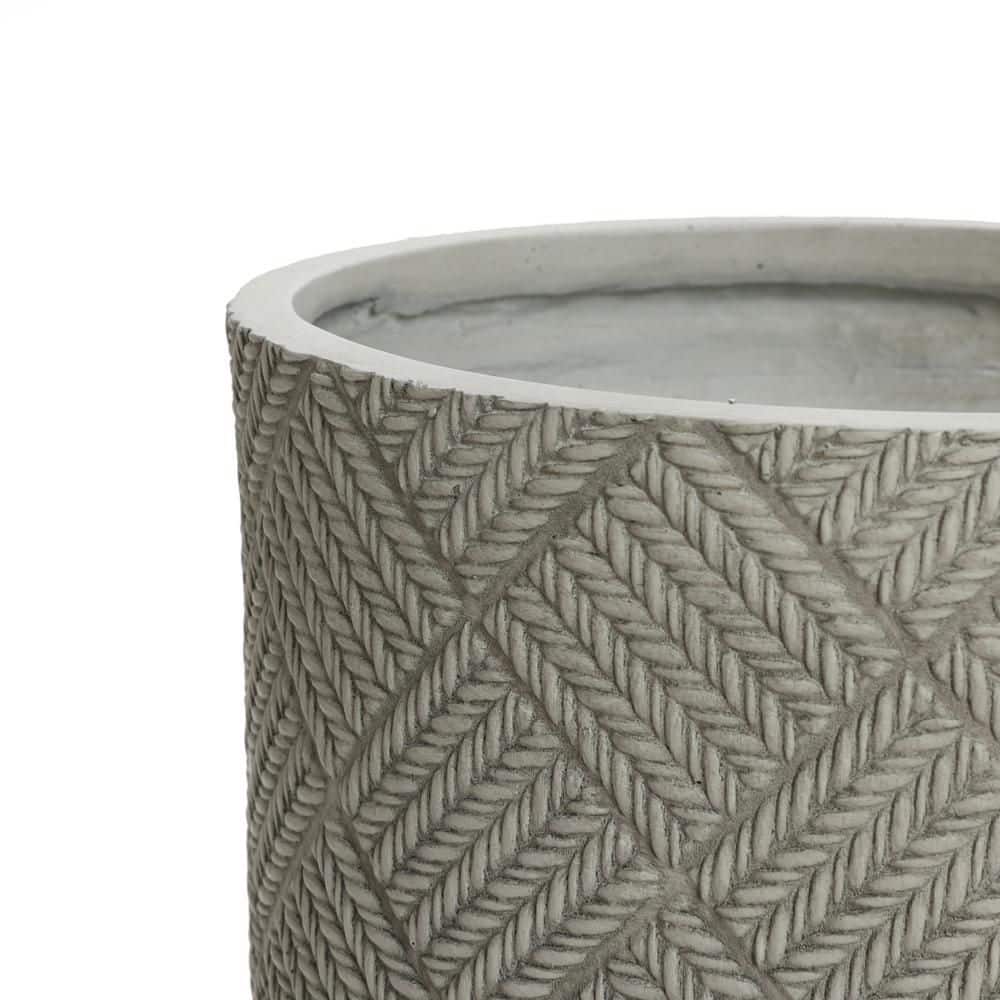 22.4 in. H Gray Glen Pattern Ceramic Round Planter - Hercitys