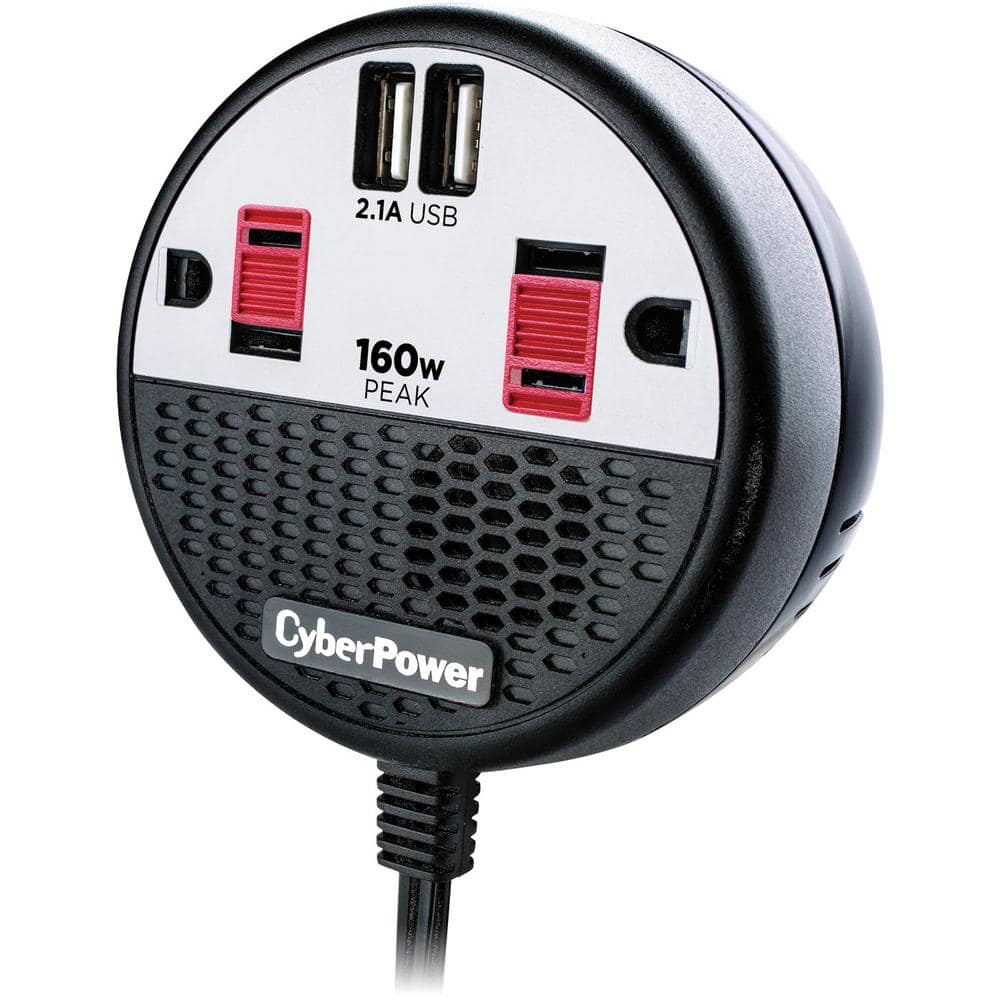 12-Volt Inverter with 2 AC Outlets and 2 USB Ports - Hercitys