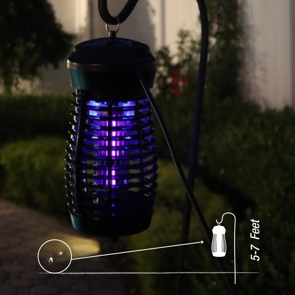 15-Watt/1500-Volt Bug Zapper Kills Bugs on Contact with Black UV Light Technology - Hercitys