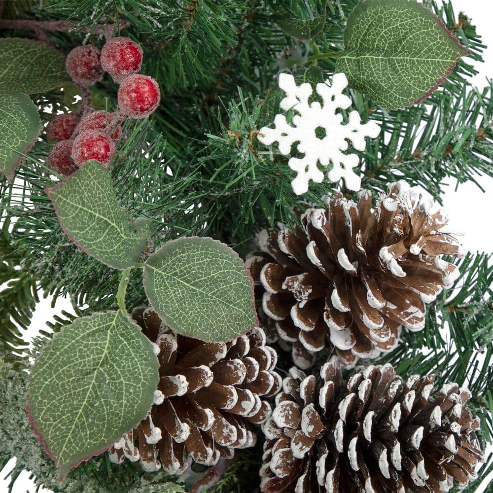 30 in. Unlit Red Bells and Mixed Foliage Artificial Christmas Wreath - Hercitys