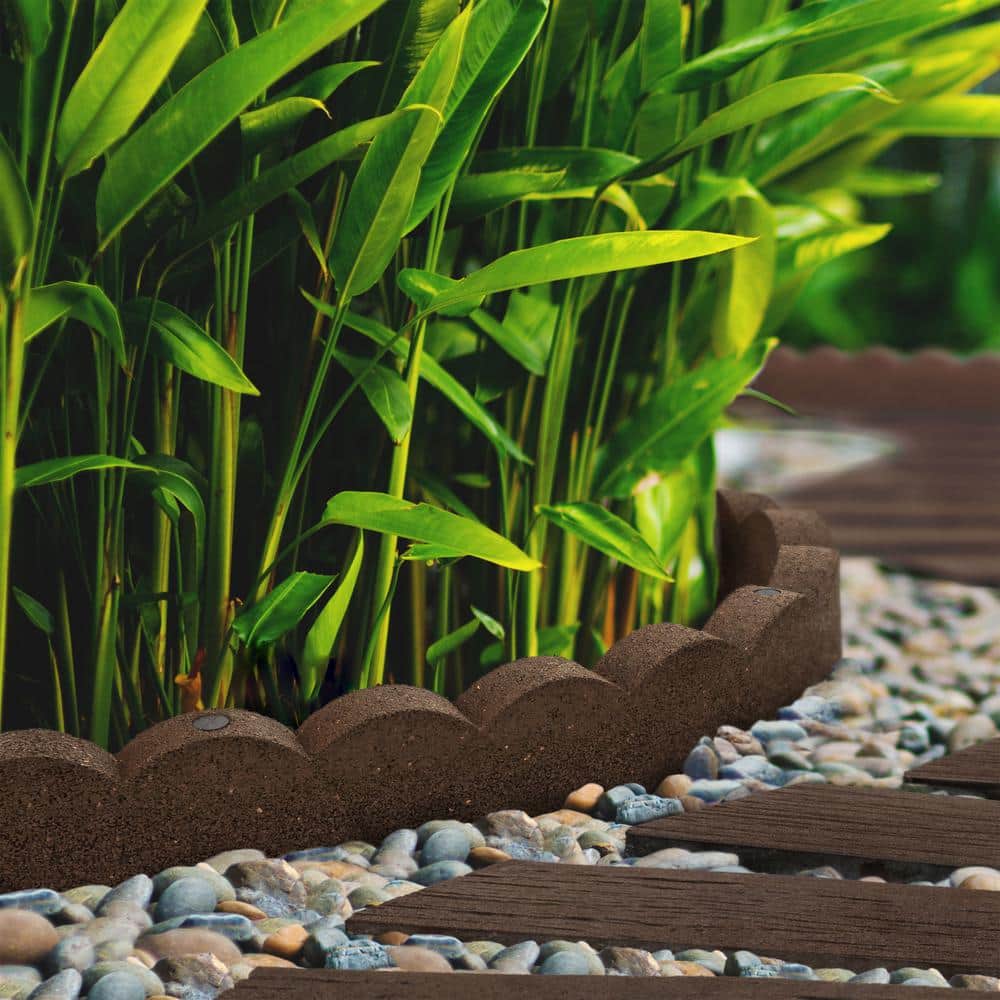 47 in. x 2 in. x 4 in. Brown Scalloped Rubber Garden Edging - Hercitys