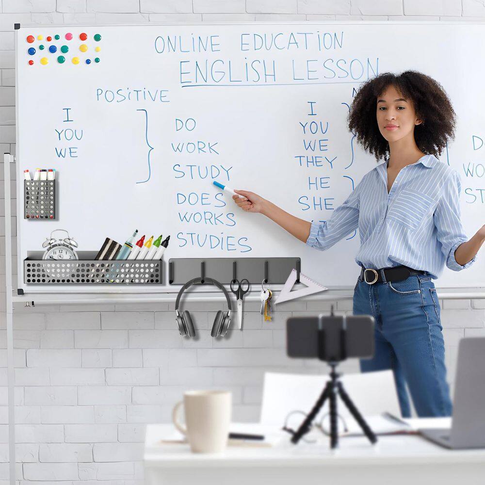 5-Piece Black Magnetic Spice Rack Set with Paper Towel Holder, Utensil Holder and Hook Rack - Hercitys